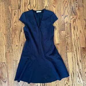 Tory Burch Navy V-Neck Mini Dress
